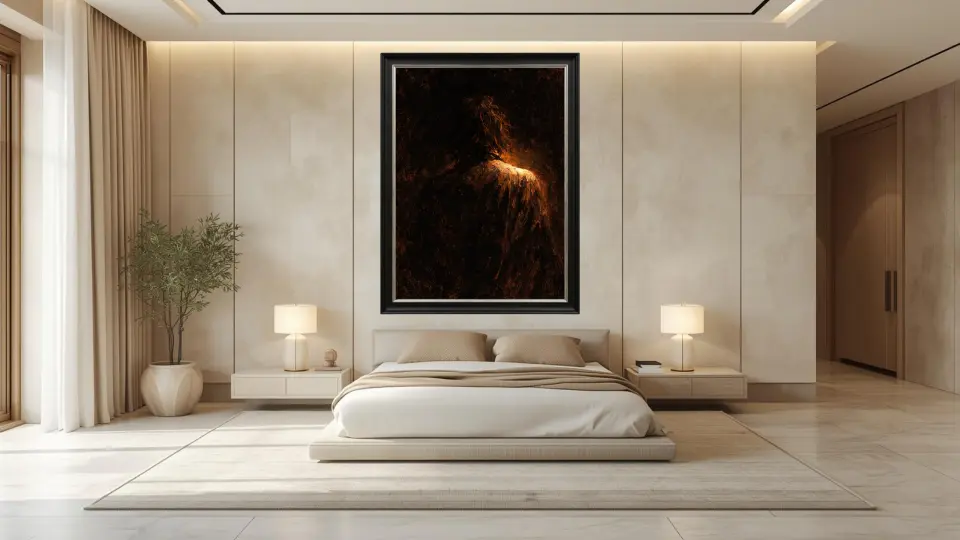 Master bedroom curated decor integration