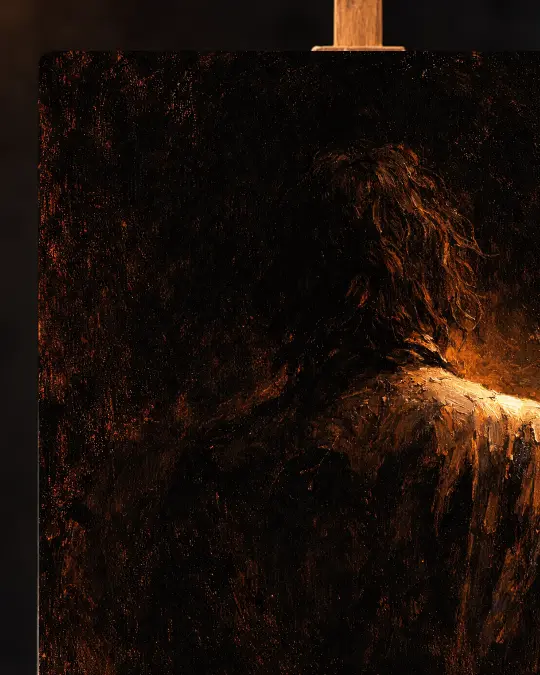 The Solipsist’s Ember Premium Canvas Texture Detail