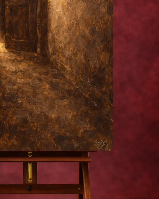 The Threshold of Silence Premium Canvas Texture Detail