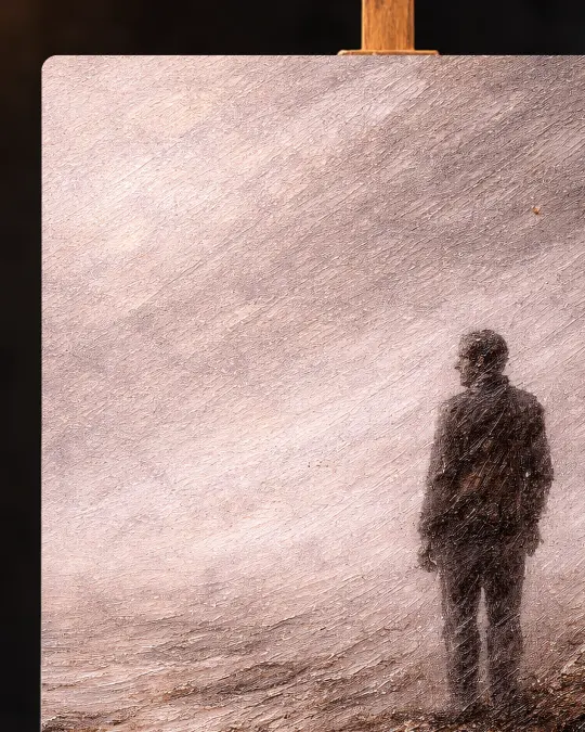 Echoes of the Sublime Premium Canvas Texture Detail