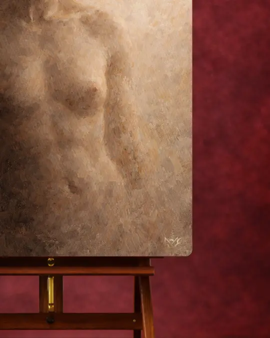 Echoes of the Umber Reverie floating frame edge detail showcasing craftsmanship