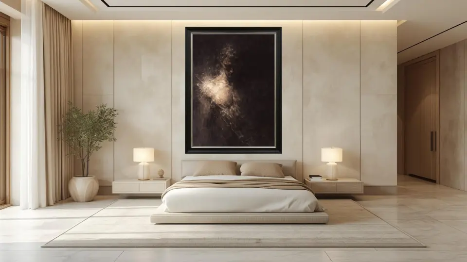 Master bedroom curated decor