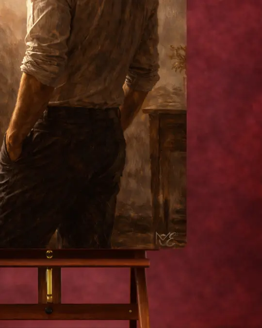 Floating frame edge detail showcasing craftsmanship