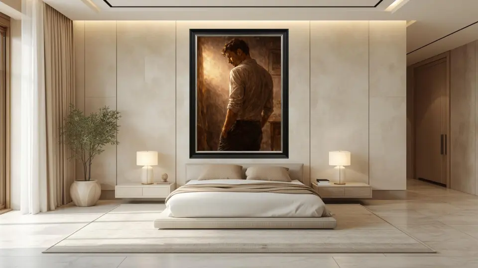 Master bedroom curated decor