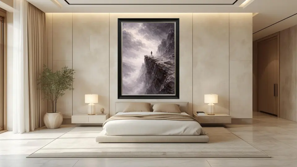 Master bedroom curated decor