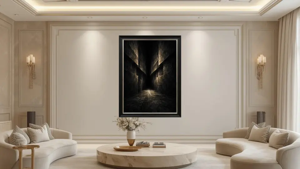 The Gilded Passage in luxury living room interior