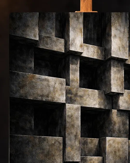 The Monolithic Labyrinth Premium Canvas Texture