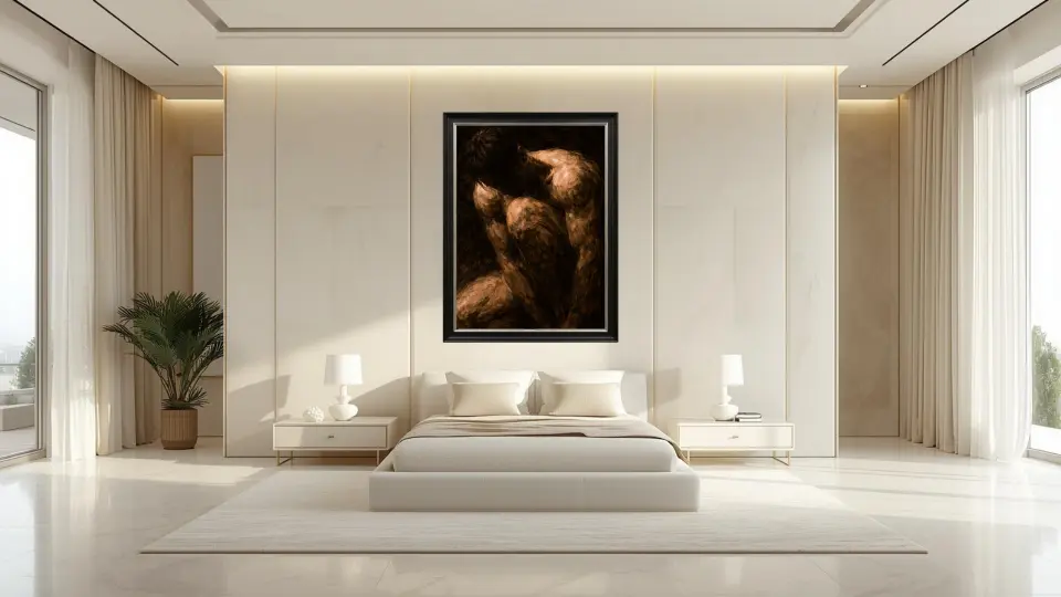 Master bedroom curated decor