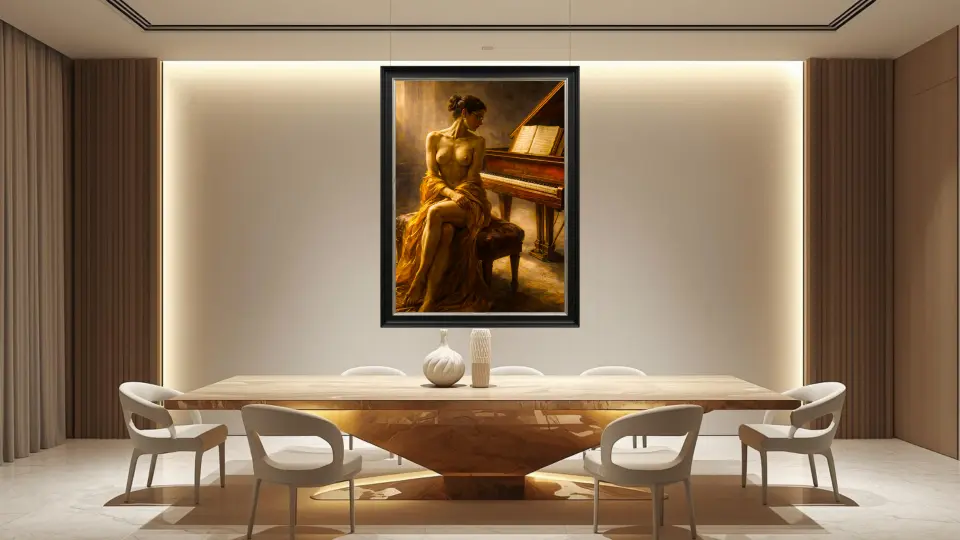 Nocturne of Flesh and Ivory in Formal Dining Room