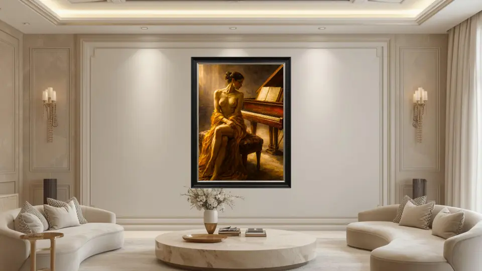 Architectural Resonance of Nocturne of Flesh and Ivory in Luxury Living Room