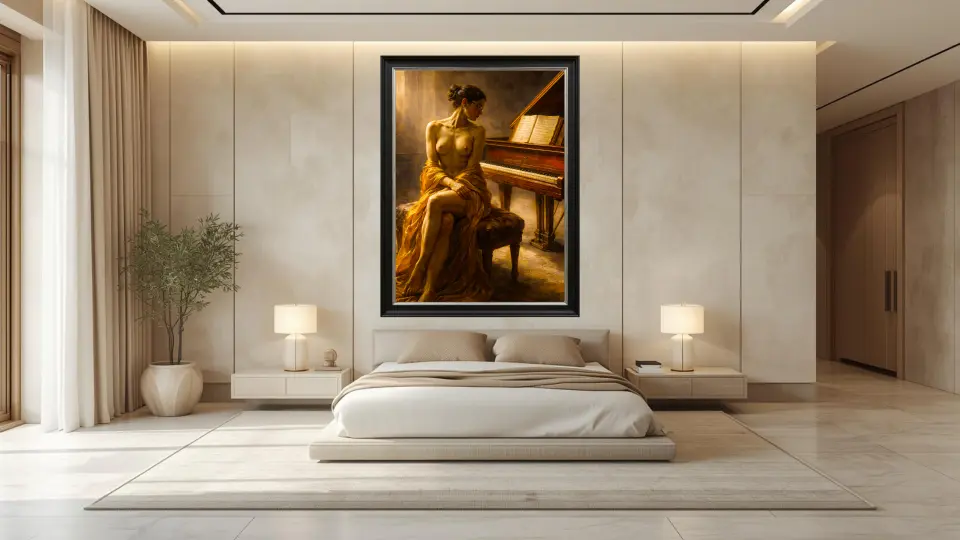 Nocturne of Flesh and Ivory in Master Bedroom