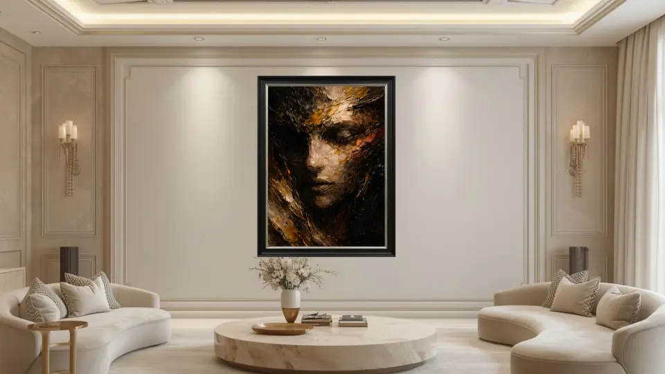 Eidolon of Ember Silence in a luxury living room interior