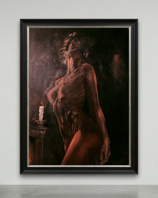 Ascensión de la Brasa de la Carne – Edición exclusiva 1/1 Pintura al óleo desnudo claroscuro, Obra única
