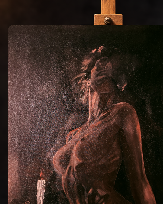 Acrylic paint texture detail on canvas