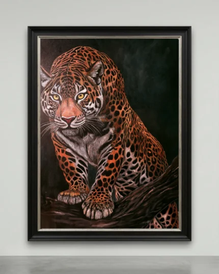 luxury jaguar canvas art hand painted oil and mixed media artwork
