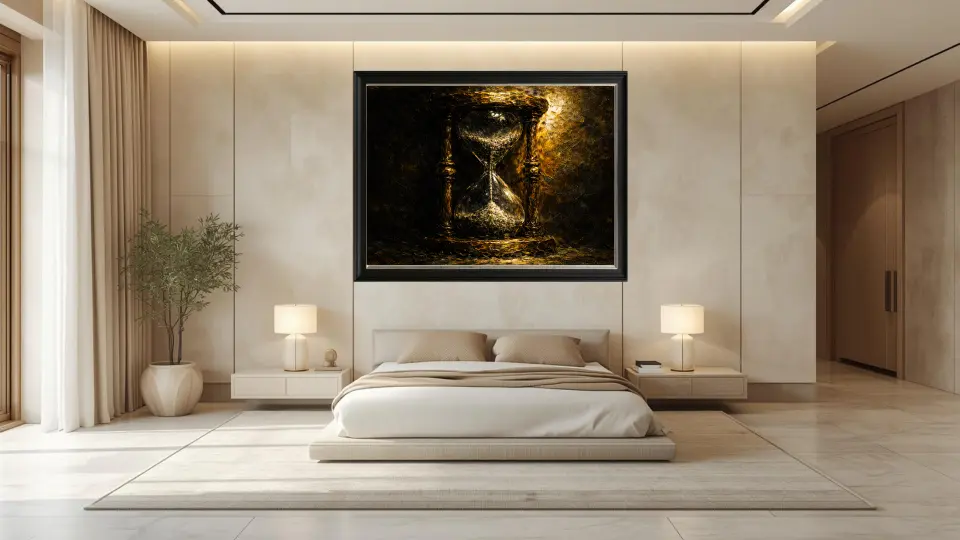 Master bedroom fine art decor