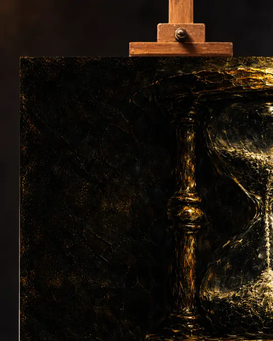 The Gilded Passage of Time premium canvas texture detail