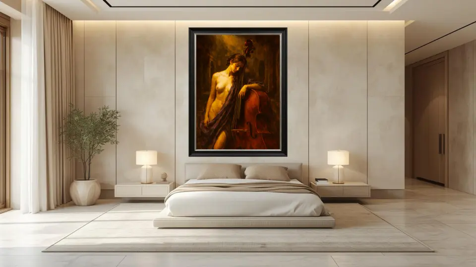 Nocturne of the Silent Cello in master bedroom fine art decor