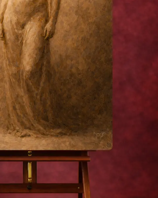 Sepulchral Grace of the Silent Muse floating frame edge detail