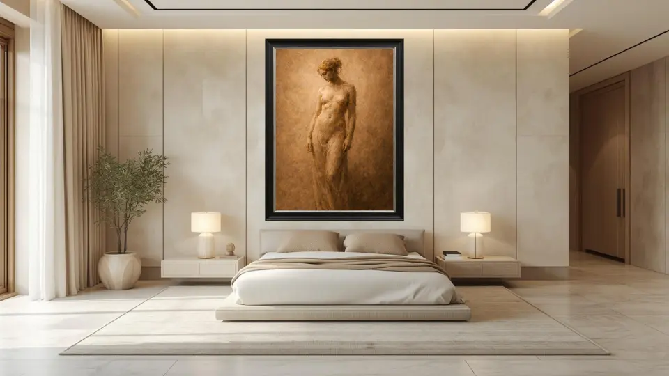 Sepulchral Grace of the Silent Muse in a master bedroom setting