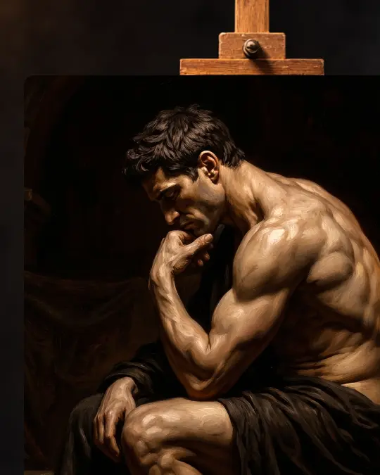 Premium canvas texture detail of The Burden of Silence